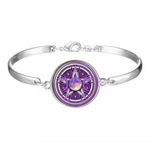 New Triple Goddess Glass Cabochon Silver Bracelet.